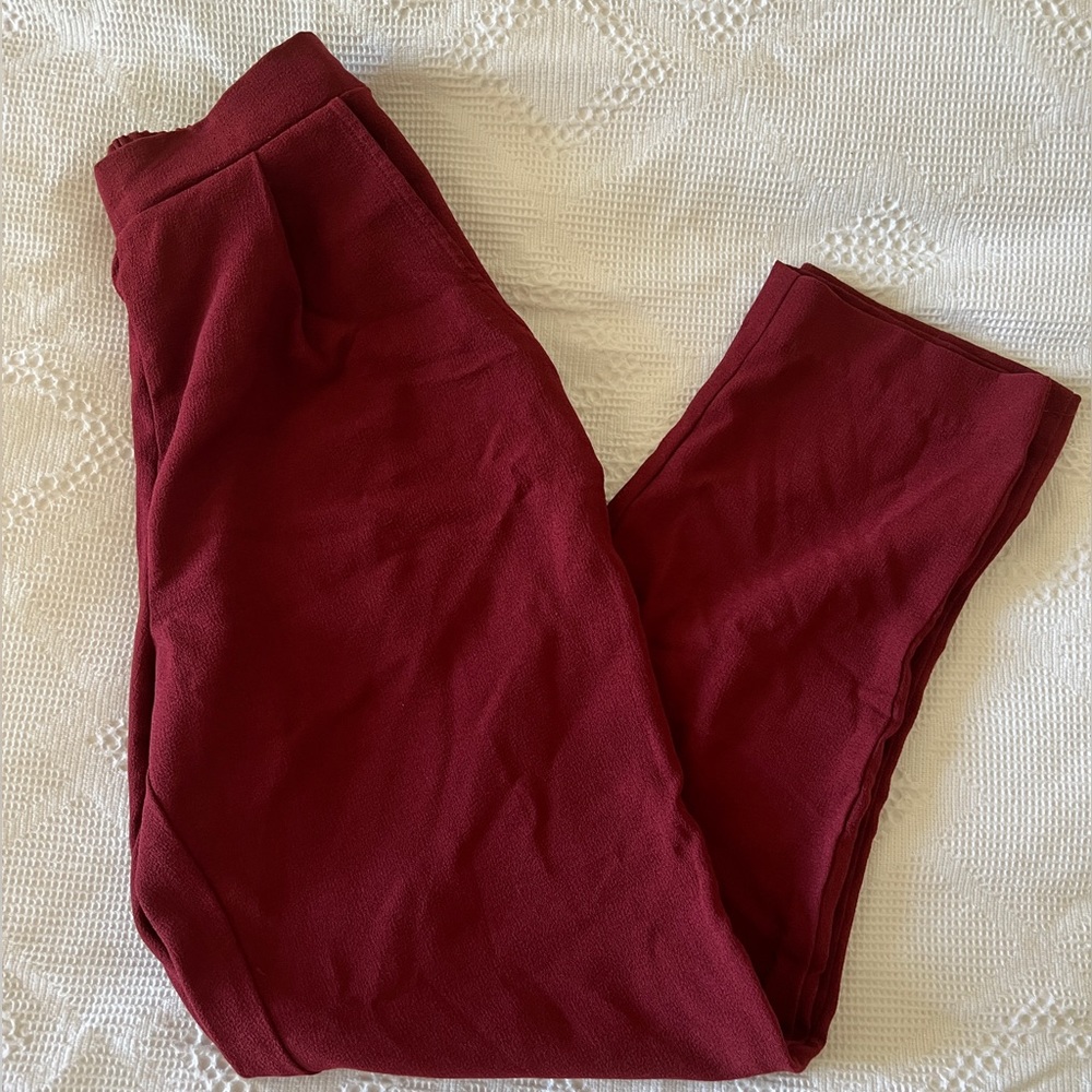 American Apparel, Size Medium, high waisted red trouser pant